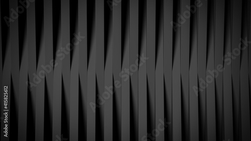 Abstract background made of black  long cubes. 3d rendering