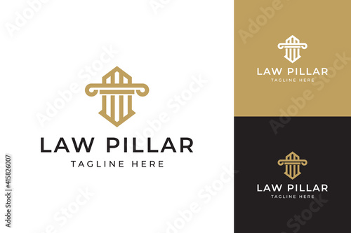 law firm pillar modern logo design