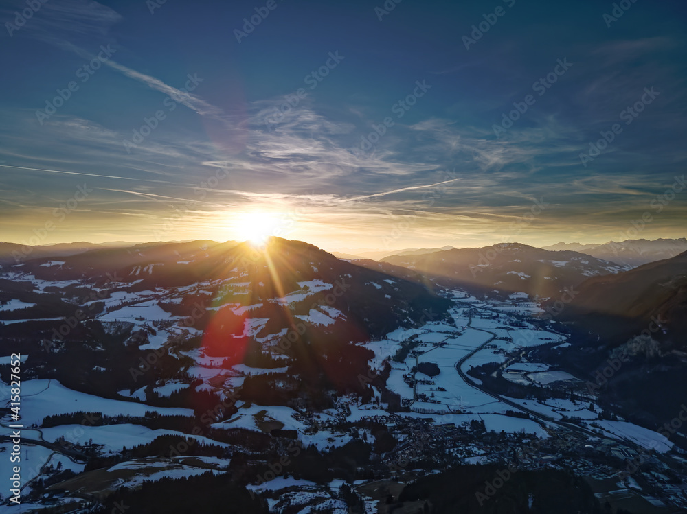 sunrise over the mountains