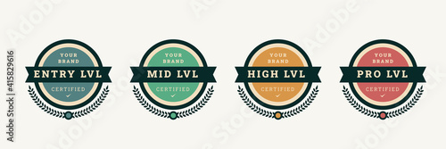 Digital certified logo badge template. Certification emblem with vintage concept design. Vector illustration.