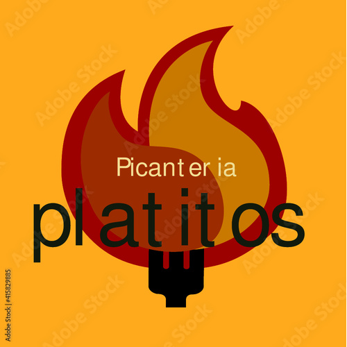 logo pinates platos ardientes calientes fuego en un tendor