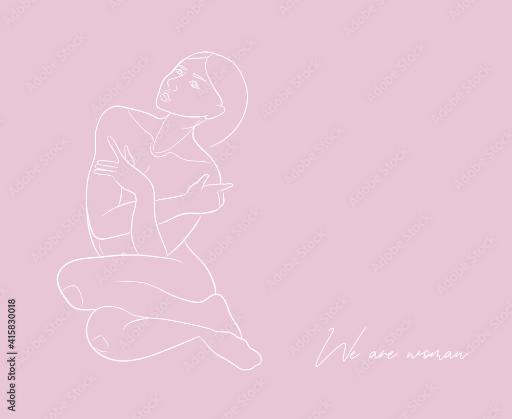Abstract one line woman body. Vector fashion illustration of the female body in a trendy linear style. Elegant art. For posters, tattoos, logos of underwear stores Abstract one line woman body. Vector fashion illustration of the female body in a trendy linear style. Elegant art. For posters, tattoos, logos of underwear stores