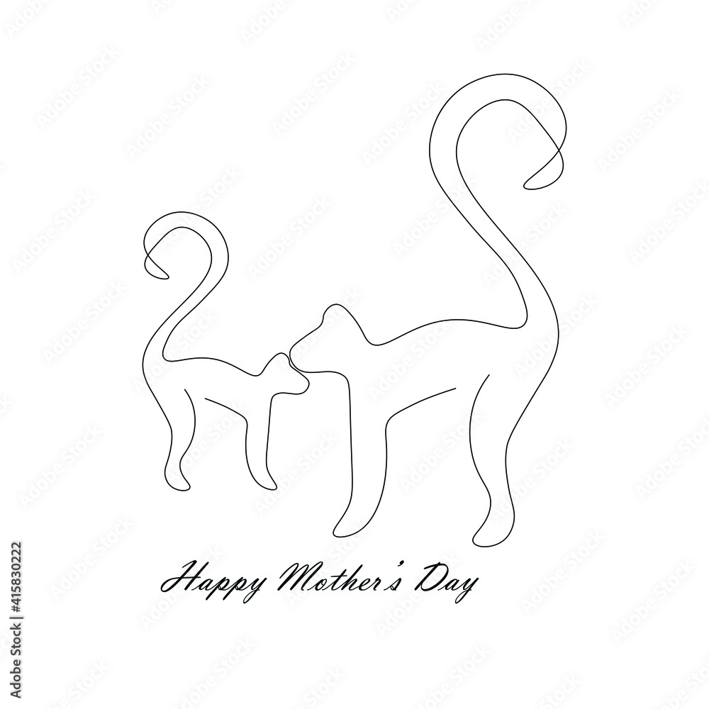 Monkey animal line drawing, vector illustration Monkey animal line drawing, vector illustration
