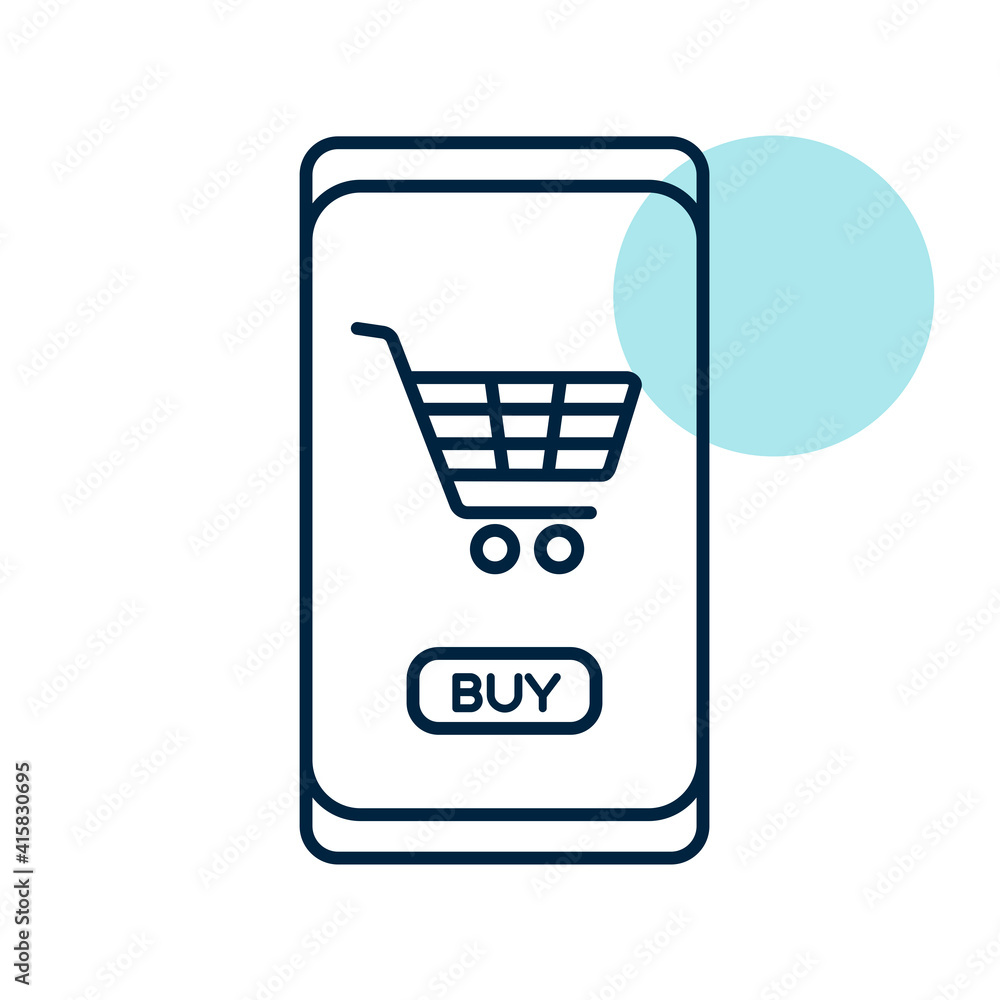 Mobile phone shopping or online shopping icon Mobile phone shopping or online shopping icon
