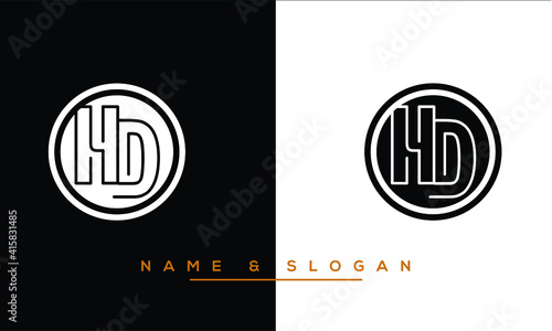 HD, DH, H, D  Abstract Letters Logo Monogram