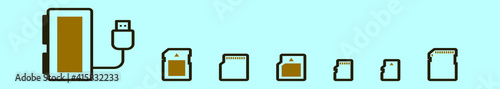 set of card reader cartoon icon design template with various models. vector illustration isolated on blue background