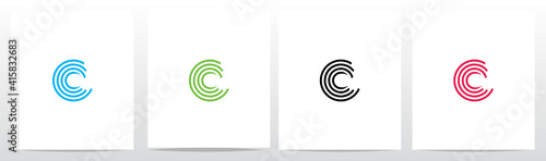 Circular Lines On Letter Logo Design C