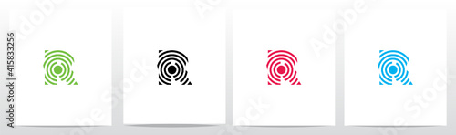 Circular Lines On Letter Logo Design R