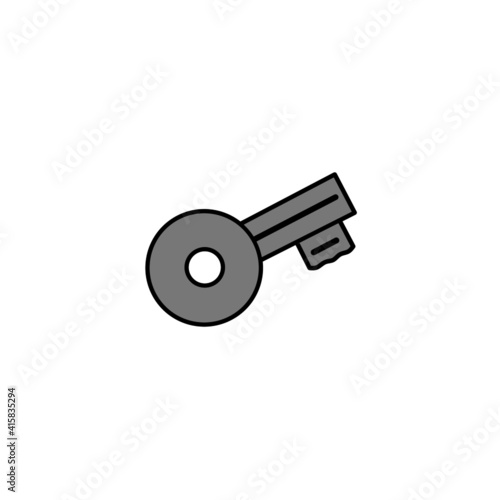 Vector illustration of key icon isolated on white