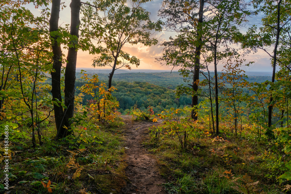 Fototapeta premium Colorful sunset from Mount Zion Park in Ironwood Michigan - Upper Peninsula