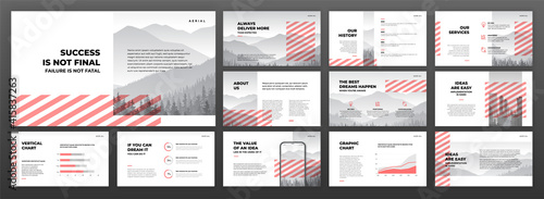 Creative presentation templates set. Use for creative presentation background, brochure design, website slider, landing page, annual report, company profile.