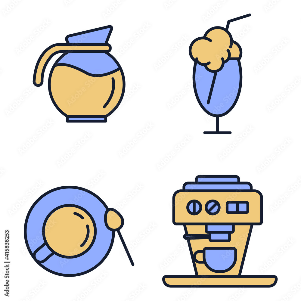Set of Coffee icon. Coffee pack symbol template for graphic and web design collection logo vector illustration Set of Coffee icon. Coffee pack symbol template for graphic and web design collection logo vector illustration