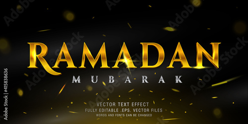 Ramadan mubarak cinematic text style effect fully editable