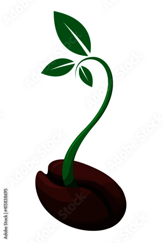 Canvas Print Simple sprouting seed vector iconic illustration.