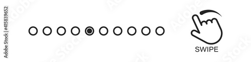 Swipe dots vector flick flat gesture icon, scroll technology simple symbol illustration.