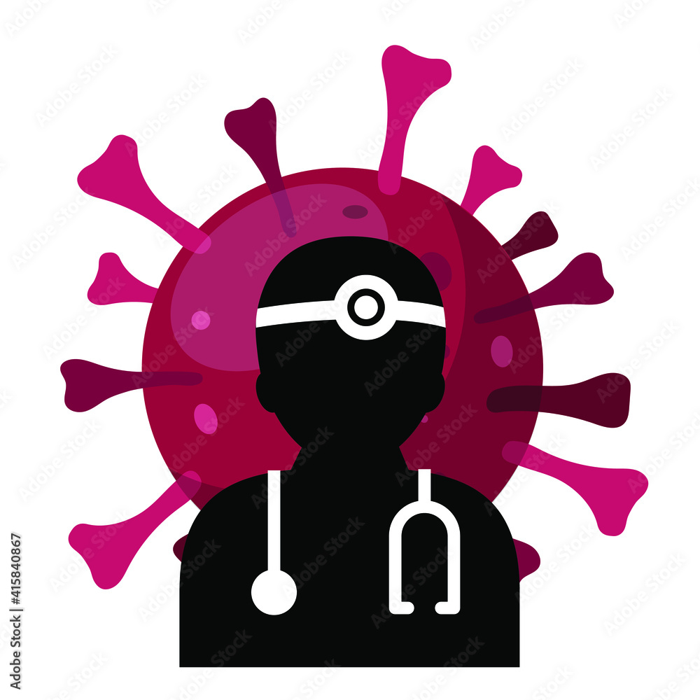 doctor with virus in background, vector illustration doctor with virus in background, vector illustration