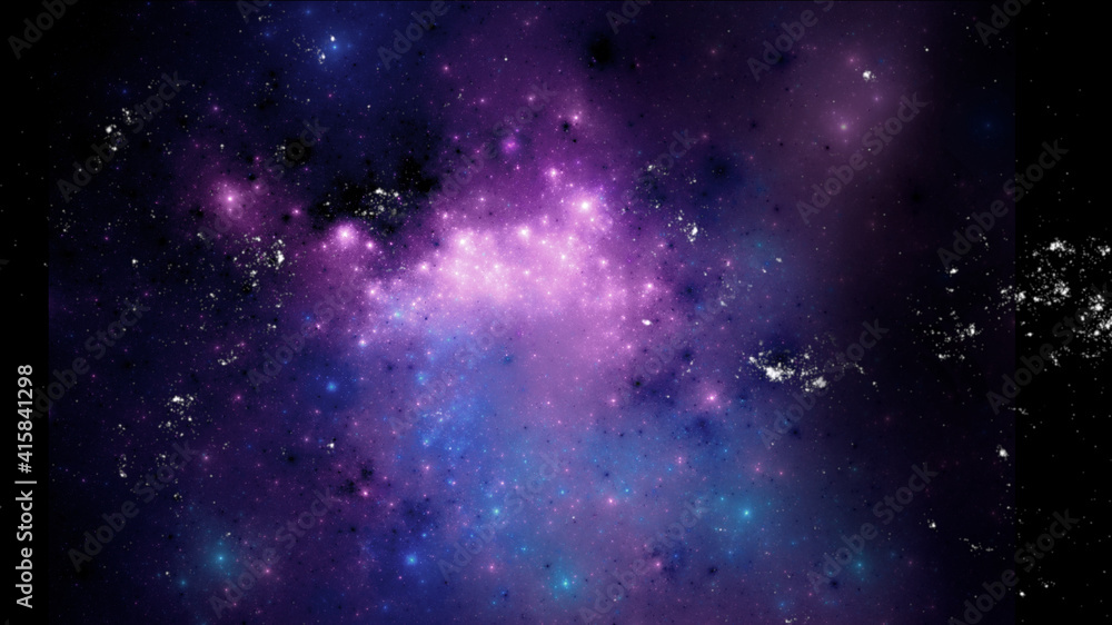 Colorful space cloud, galaxy and stars background