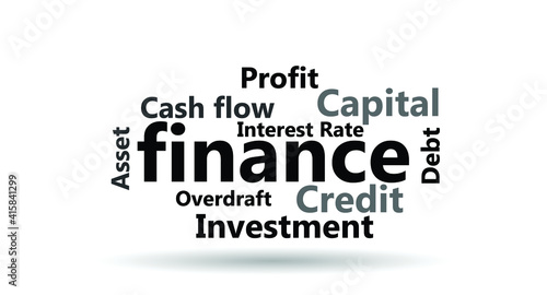 Wording of financail on the cloud in isolate background , management conpet , money idea 