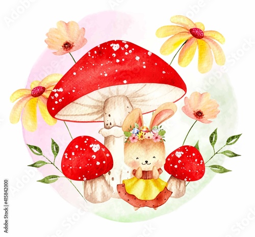 rabbit and mushroom