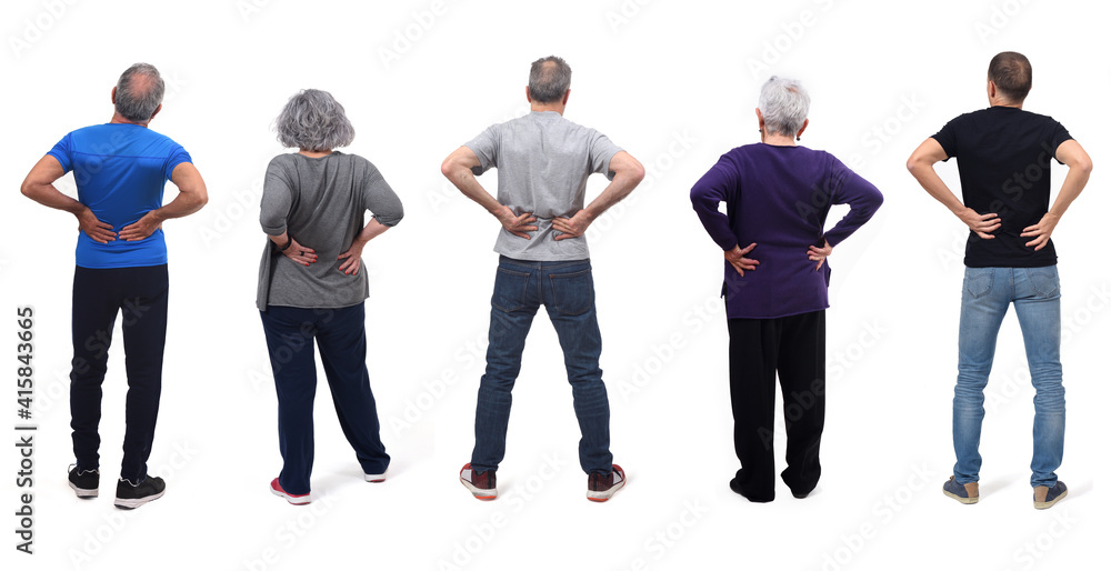 Obraz premium .full portrait of men and women with pain on back white background