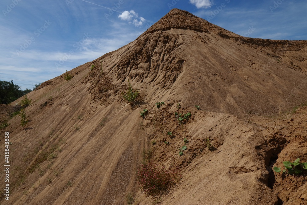 Desert landscape among sand pits in Sychevo, Moscow region