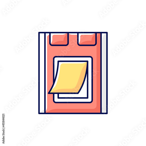 Pet doors RGB color icon. Petflap. Small covered opening for dogs entering and exiting building. Burglar-proofing. Cat door with plastic flap. Freedom for pets. Isolated vector illustration