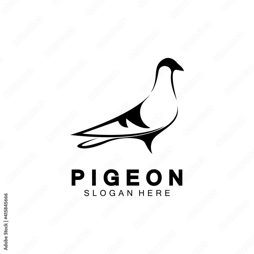 Pigeon bird logo vector icon illustration design template Pigeon bird logo vector icon illustration design template