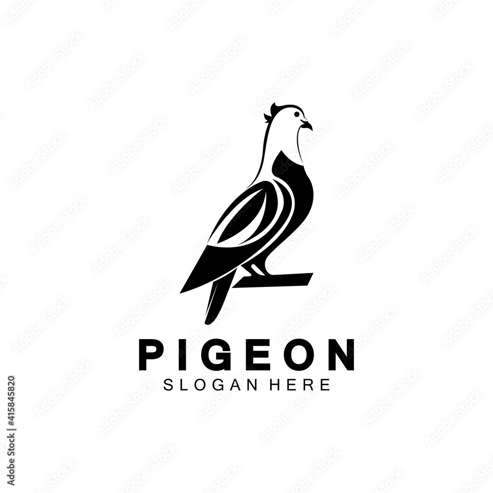 Pigeon bird logo vector icon illustration design template Pigeon bird logo vector icon illustration design template