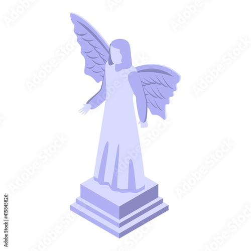 Angel statue icon. Isometric of angel statue vector icon for web design isolated on white background