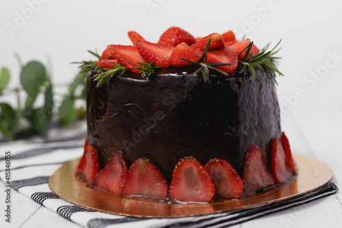 Delicious chocolate cake wi...