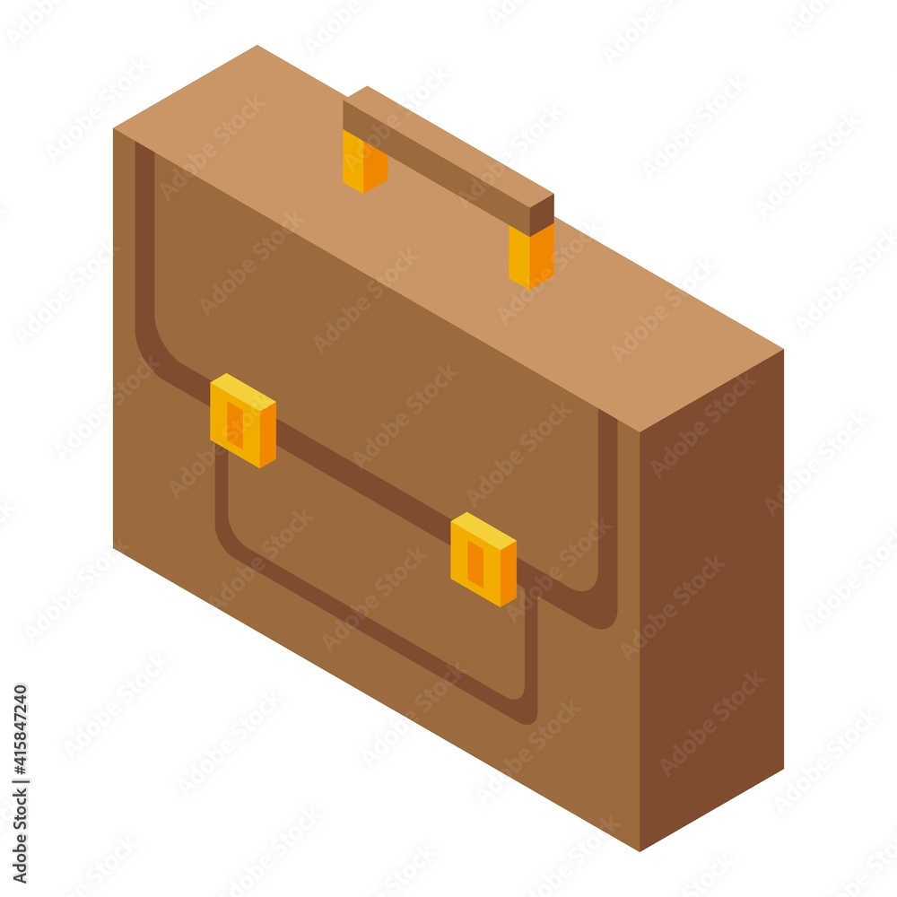 Work suitcase icon. Isometric of work suitcase vector icon for web design isolated on white background Work suitcase icon. Isometric of work suitcase vector icon for web design isolated on white background