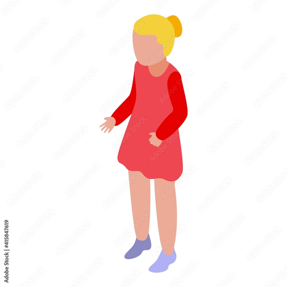 Baby girl icon. Isometric of baby girl vector icon for web design isolated on white background Baby girl icon. Isometric of baby girl vector icon for web design isolated on white background