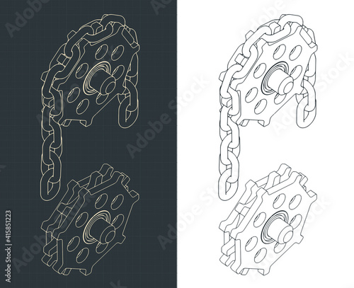Chain transmission drawings