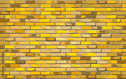 Gold brick wall - Illustration, 
Abstract grunge vector illustration