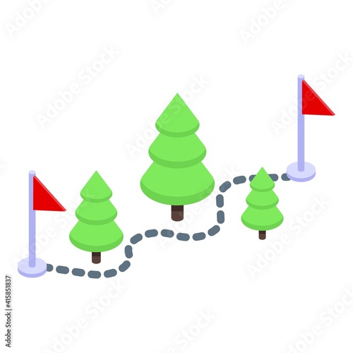 Itinerary route icon. Isometric of itinerary route vector icon for web design isolated on white background
