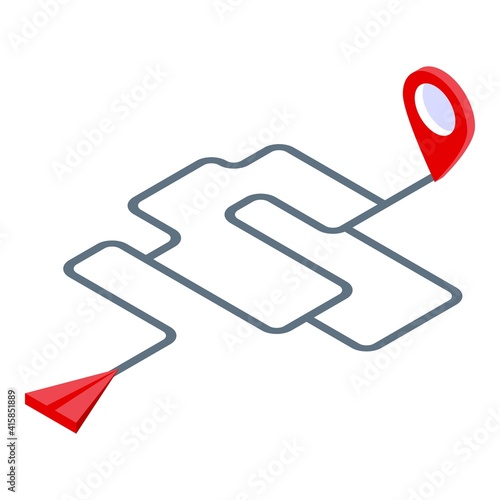 Itinerary trip icon. Isometric of itinerary trip vector icon for web design isolated on white background