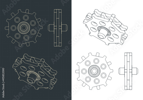 Toothed gear for chain drive drawing