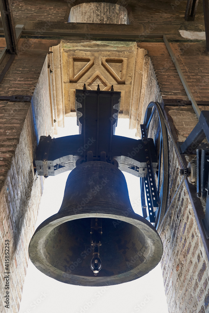 View of the Bells from interior of towerbell