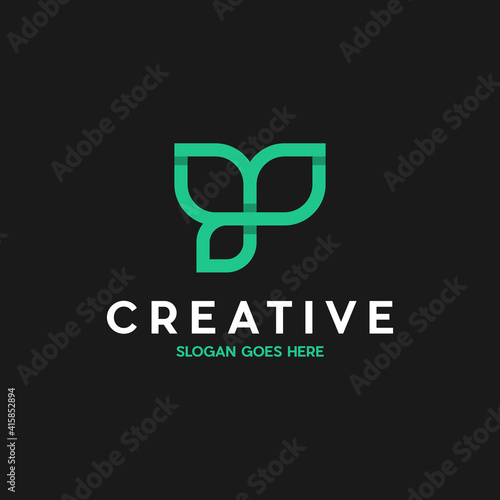 Letter Y Leaf Logo Design