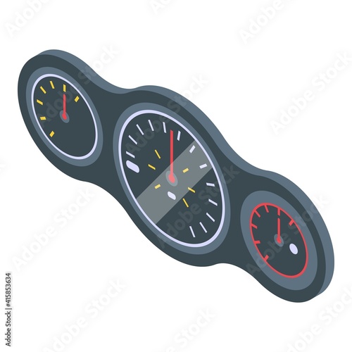 Gauge car dashboard icon. Isometric of gauge car dashboard vector icon for web design isolated on white background