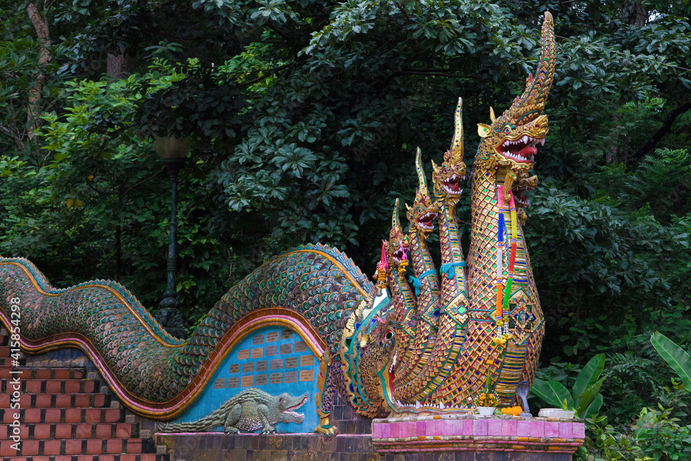 Naga at Stairway to Wat Phra That Doi Suthep in Chiang Mai