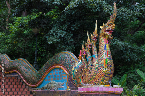 Obraz na płótnie Naga at Stairway to Wat Phra That Doi Suthep in Chiang Mai w salonie