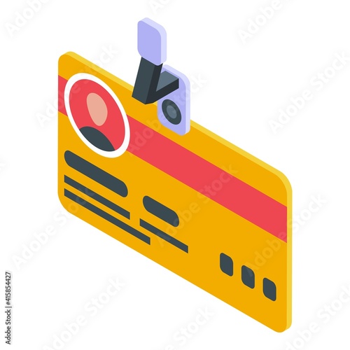 Identity card icon. Isometric of identity card vector icon for web design isolated on white background