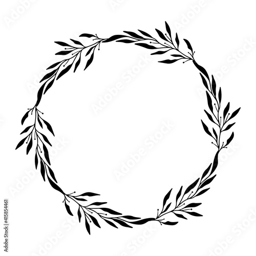 Hand drawn wreath frames. Botanical circle vector illustration. Design elements for cards, invitations, quotes, blogs, posters. Vector illustration