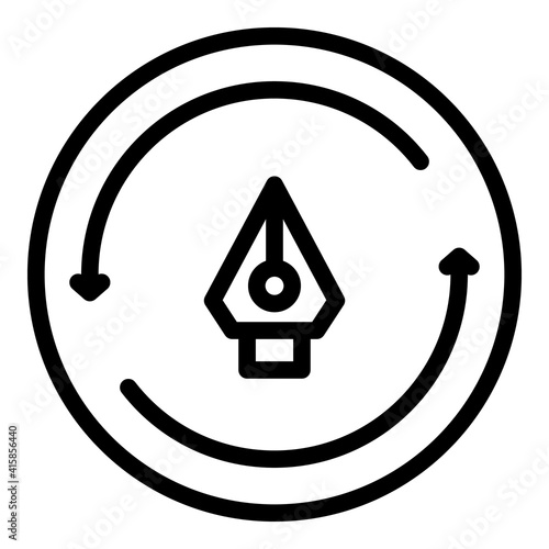 Redesign ink pen icon. Outline redesign ink pen vector icon for web design isolated on white background