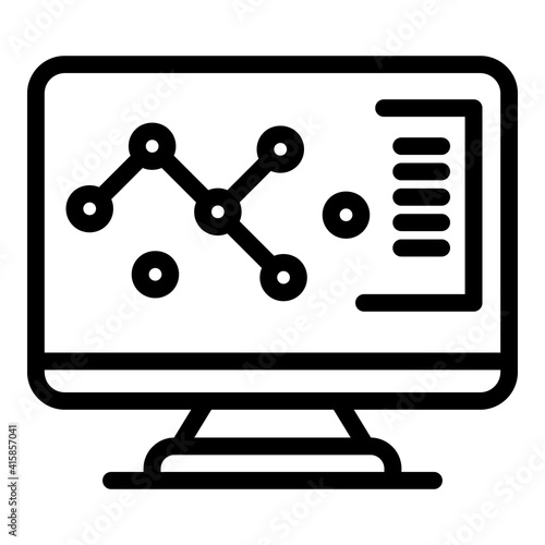 Monitor redesign icon. Outline monitor redesign vector icon for web design isolated on white background