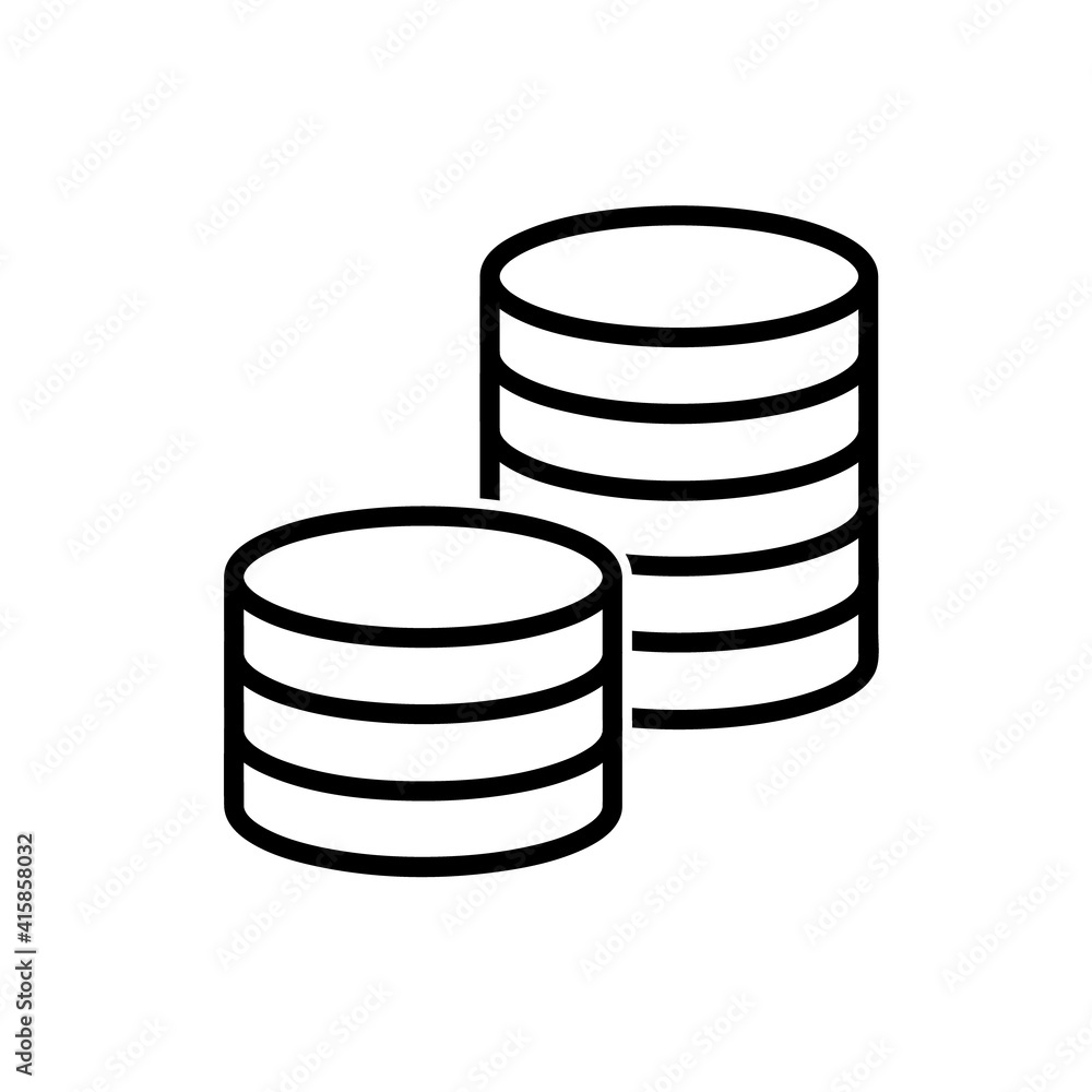 Stack of coins flat icon. Pictogram for web. Line stroke. Isolated on white background. Vector eps10 Stack of coins flat icon. Pictogram for web. Line stroke. Isolated on white background. Vector eps10