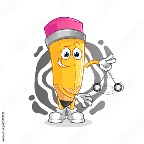 pencil hypnotizing cartoon. cartoon mascot vector