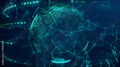 3d rendered illustration of Cyber Earth Head Up Displays. High quality 3d illustration