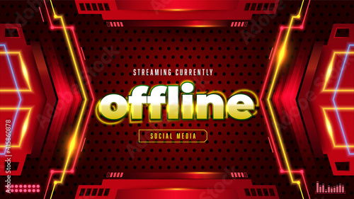 Offline streaming banner template gamer style